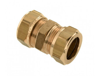 Bonfix messing rechte koppeling 2x knel