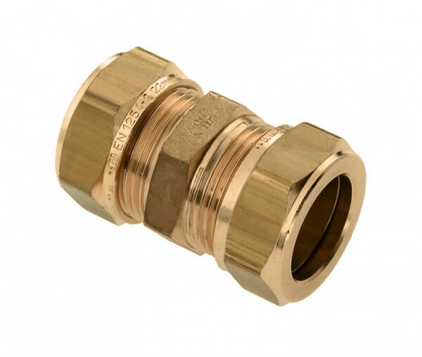 Bonfix messing rechte koppeling 2x knel