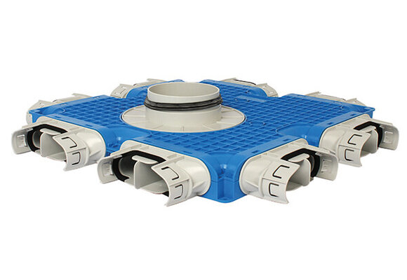Vent-Axia Uniflexplus ventilatie verdeelbox vlak 8x 132x52mm met tuit