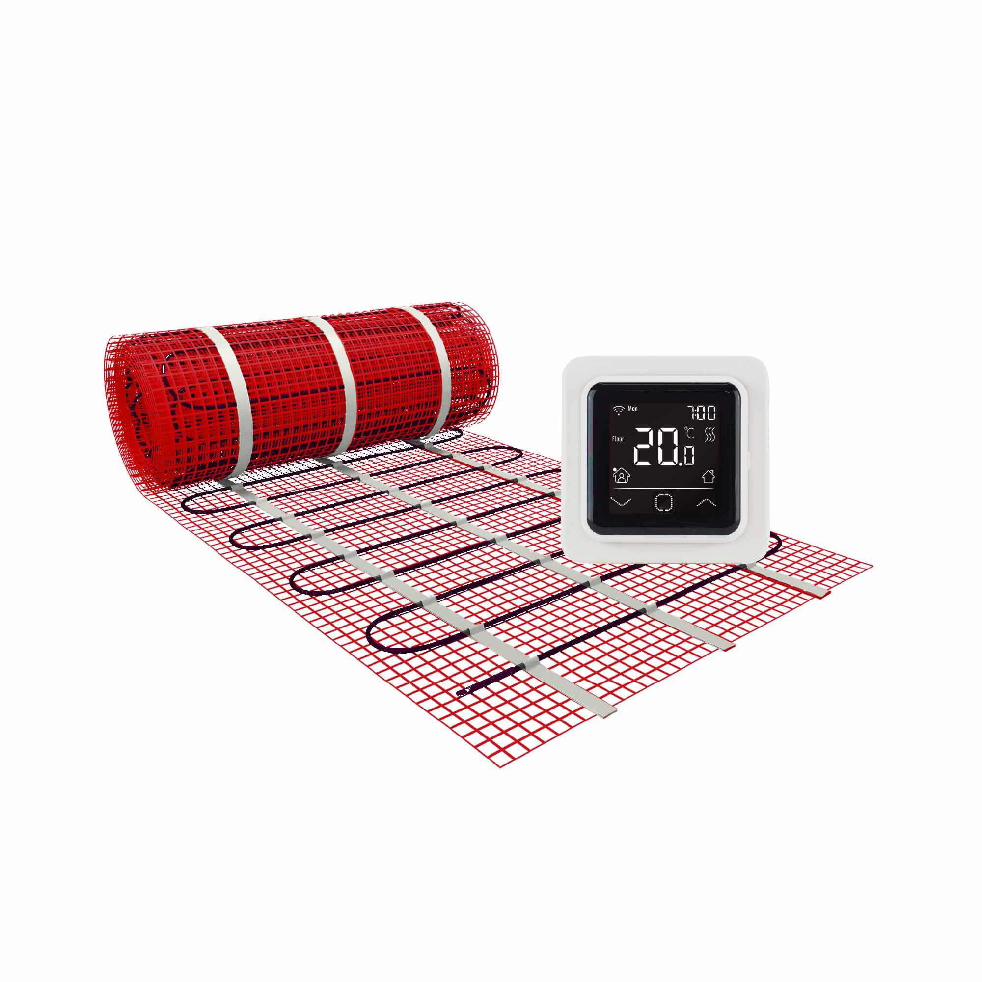 123Heat Vloerverwarmingsmat Set  1 m2- 150 Watt incl. Wifi thermostaat