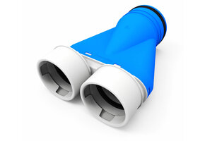 Vent-Axia Uniflexplus ventilatie ventielcollector 2x Ø90 mm met tuit Ø125 mm