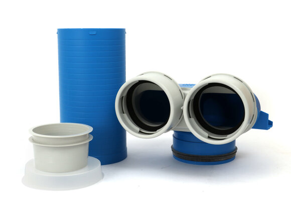 Vent-Axia Uniflexplus ventielcollector 2 x Ø90 mm met schuifhuls 250 mm en speciedeksel Ø125 mm