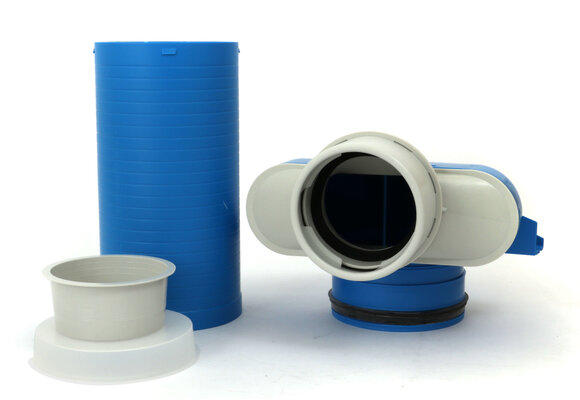 Vent-Axia Uniflexplus ventielcollector 1 x Ø90 mm met schuifhuls 250 mm en speciedeksel Ø125 mm