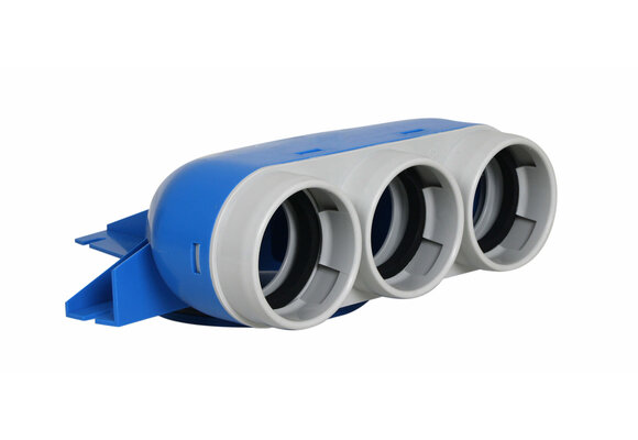 Vent-Axia Uniflexplus ventielcollector 3 x Ø69mm met schuifhuls 250mm en speciedeksel Ø125mm - Kort