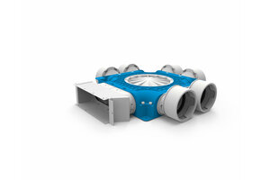 Vent-Axia Uniflexplus ventilatie samengestelde verdeler 6x  Ø90mm voor instortkanaal 220x80mm