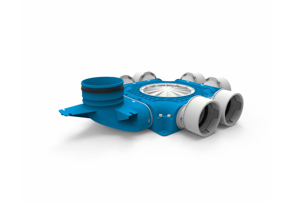 Vent-Axia Uniflexplus ventilatie samengestelde verdeler 6x  Ø90mm met verticale tuit  Ø125mm