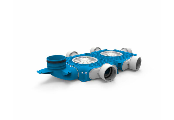 Vent-Axia Uniflexplus ventilatie samengestelde verdeler 5x  Ø90mm met verticale tuit  Ø125mm