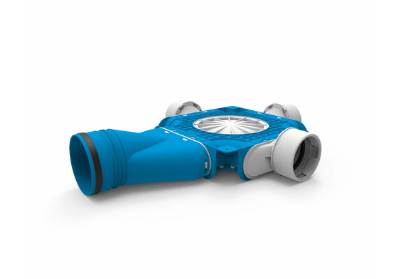 Vent-Axia Uniflexplus ventilatie samengestelde verdeler 3x  Ø90mm met horizontale tuit  Ø125mm