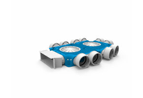 Vent-Axia Uniflexplus ventilatie samengestelde verdeler 10x  Ø90mm voor instortkanaal 220x80mm