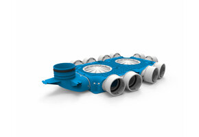 Vent-Axia Uniflexplus ventilatie samengestelde verdeler 10x  Ø90mm met verticale tuit  Ø125mm