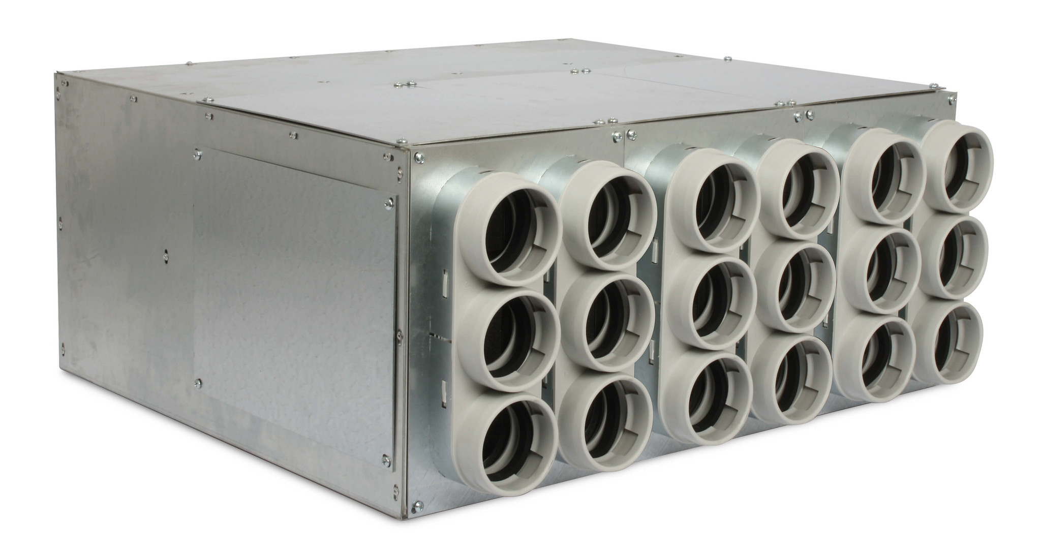 Vent-Axia Uniflexplus ventilatie verdeler met geluiddemper 18x  Ø69mm met tuit