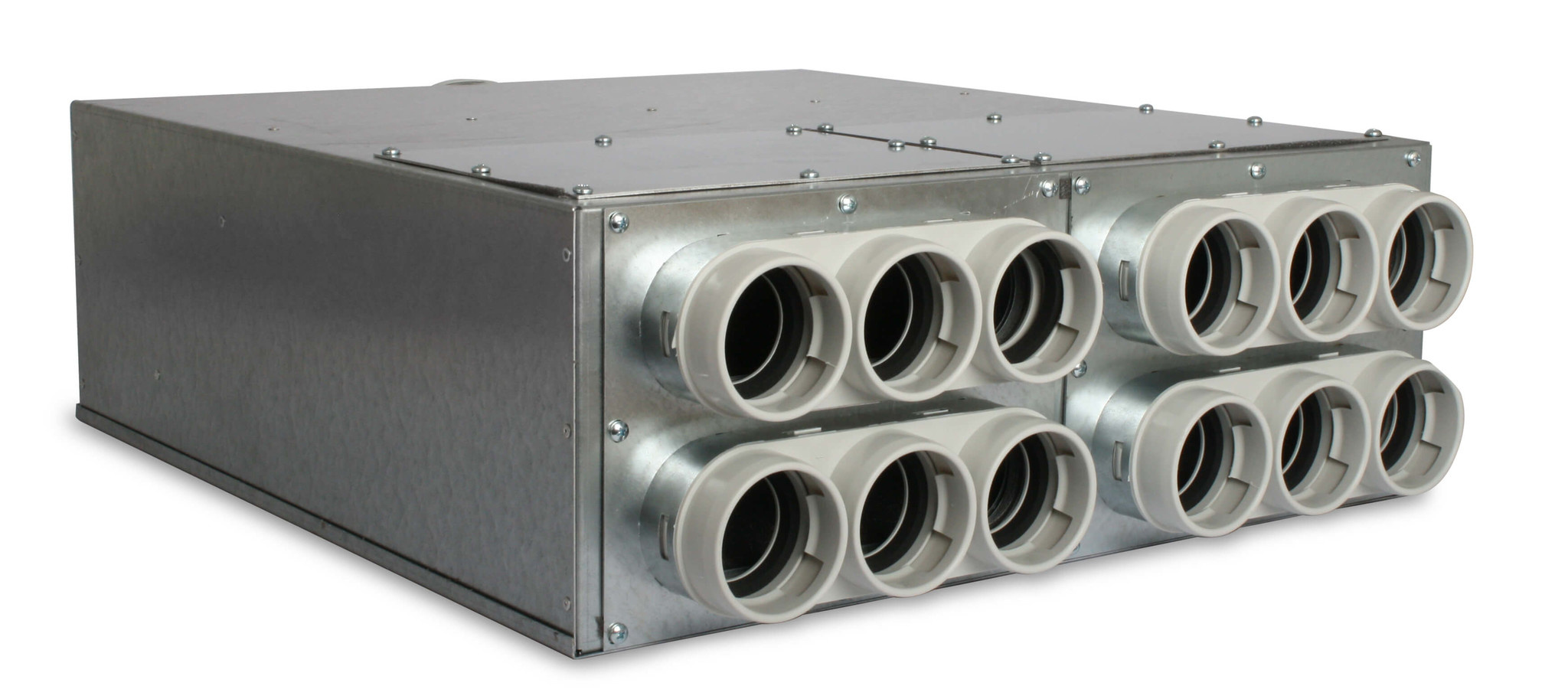 Vent-Axia Uniflexplus ventilatie verdeler met geluiddemper 12x  Ø69mm met tuit