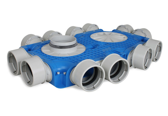 Vent-Axia Uniflexplus ventilatie subverdeelbox 12x Ø90mm met tuit
