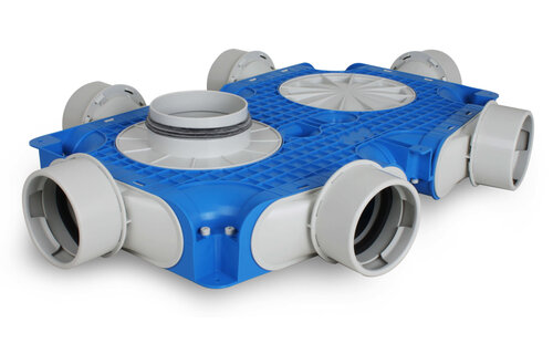 Vent-Axia Uniflexplus ventilatie hoofdverdeelbox 6x Ø90mm met tuit
