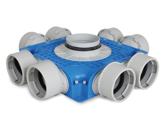 Vent-Axia Uniflexplus ventilatie subverdeelbox 8x Ø90 mm met tuit