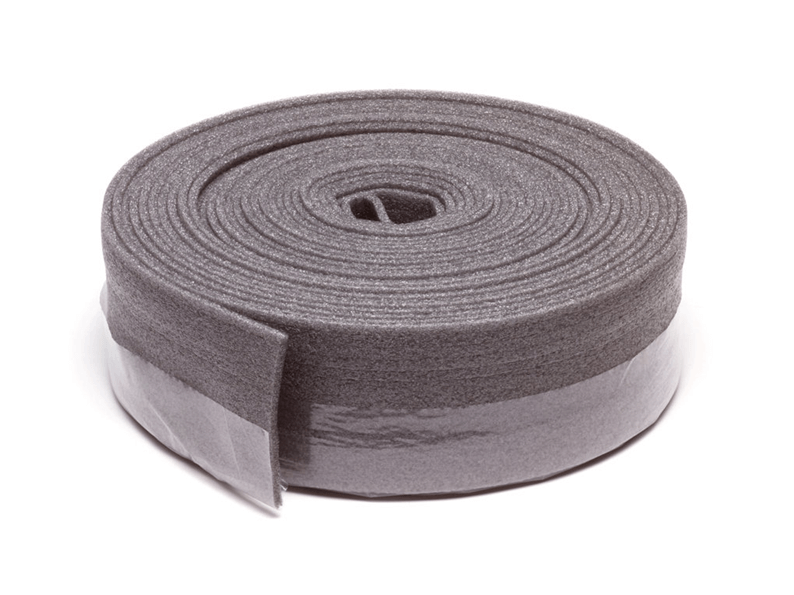 Randisolatie 15cm hoog / 8mm dik met flap, 25mtr. lengte