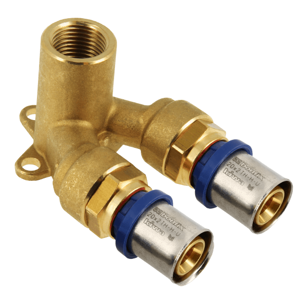 BONFIX Alu-pers 2001412 Muurplaat dubbel 20 x ½" bi x 20 mm