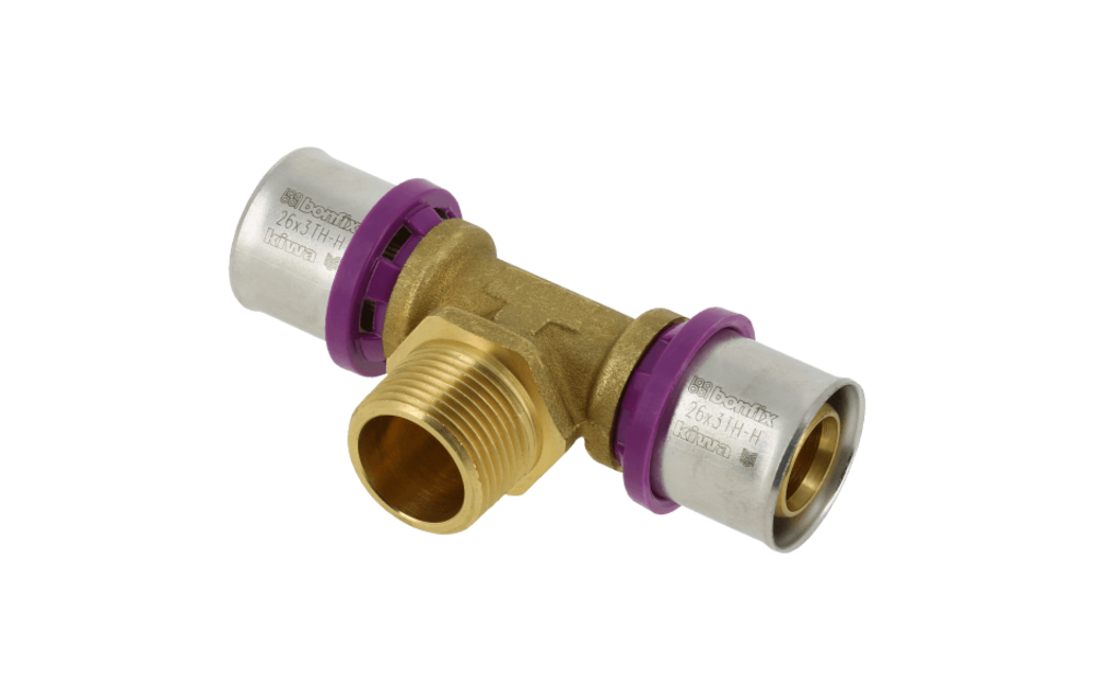 BONFIX Alu-pers 2000640 T-stuk 26 x 3/4" buitendraad x 26 mm