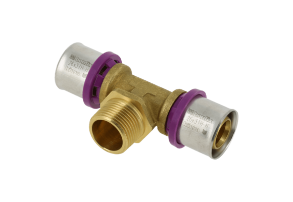 BONFIX Alu-pers 2000640 T-stuk 26 x 3/4" buitendraad x 26 mm