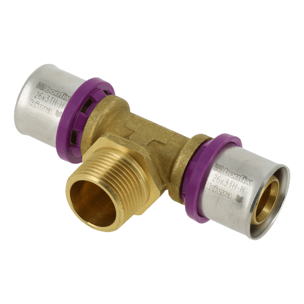 BONFIX Alu-pers 2000640 T-stuk 26 x 3/4" buitendraad x 26 mm
