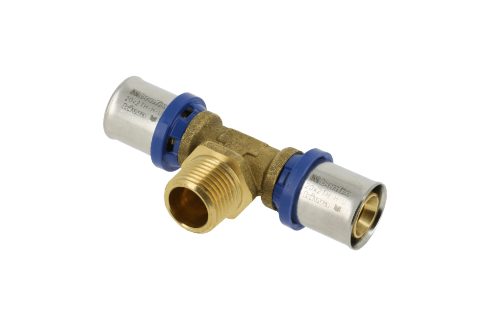 BONFIX Alu-pers 2000615 T-stuk 20 x 1/2" buitendraad x 20 mm