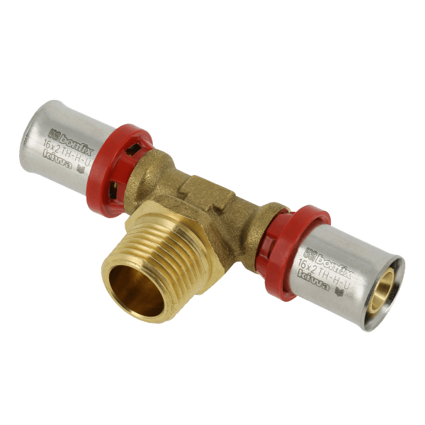 BONFIX Alu-pers 2000605 T-stuk 16 x 1/2" buitendraad x 16 mm