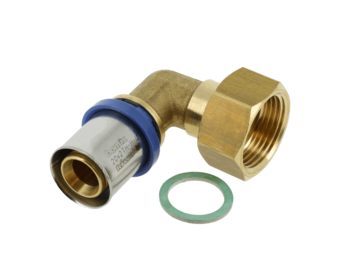 BONFIX Alu-pers 2-delige Knie met vlakke dichting ¾" x 20 mm