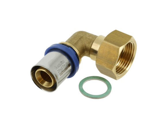 BONFIX Alu-pers 2-delige Knie met vlakke dichting ¾" x 20 mm