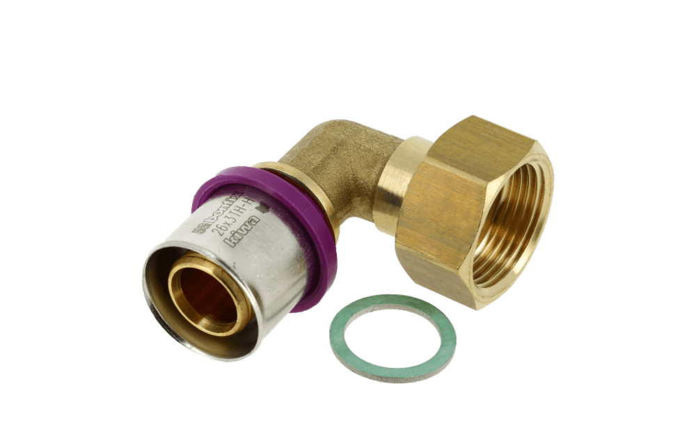 BONFIX Alu-pers 2-delige Knie met vlakke dichting ¾" x 26 mm