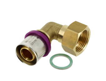 BONFIX Alu-pers 2-delige Knie met vlakke dichting ¾" x 26 mm