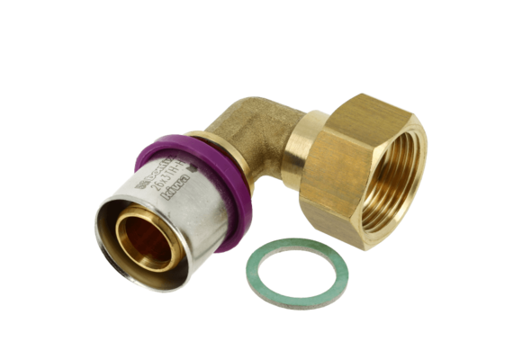 BONFIX Alu-pers 2-delige Knie met vlakke dichting ¾" x 26 mm