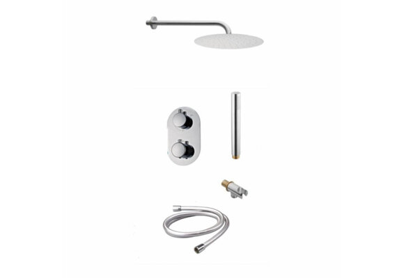 Saniful Doucheset inbouw met box thermostaat en muurbevestiging  douchekop rond chroom