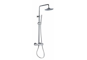 Saniful Doucheset opbouw thermostatisch in hoogte verstelbaar rond 20 cm chroom