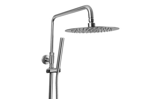 Saniful Doucheset opbouw thermostatisch in hoogte verstelbaar rond 25 cm RVS