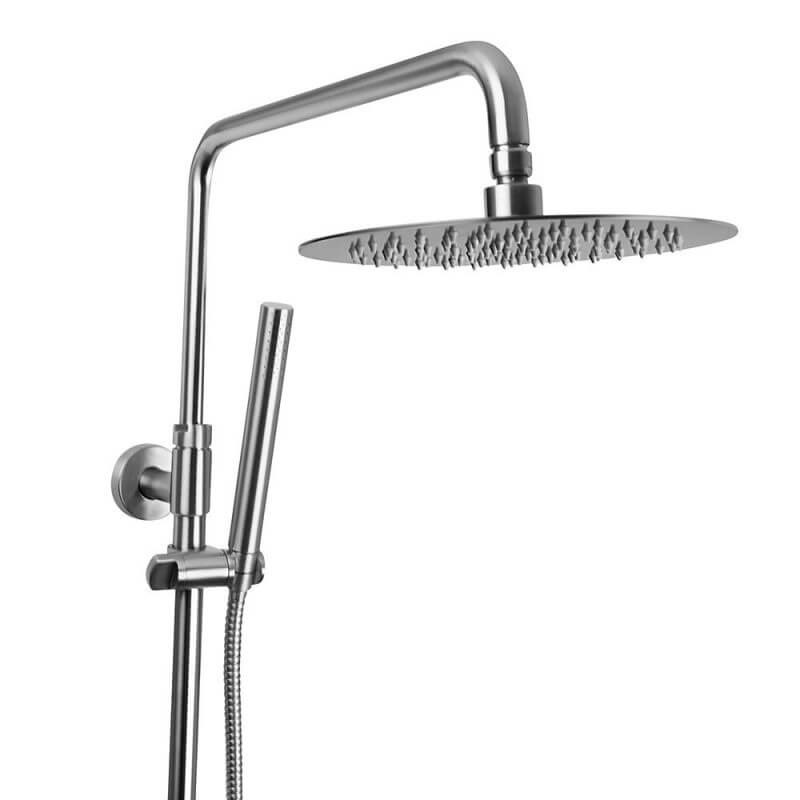 Saniful Doucheset opbouw thermostatisch in hoogte verstelbaar rond 25 cm RVS