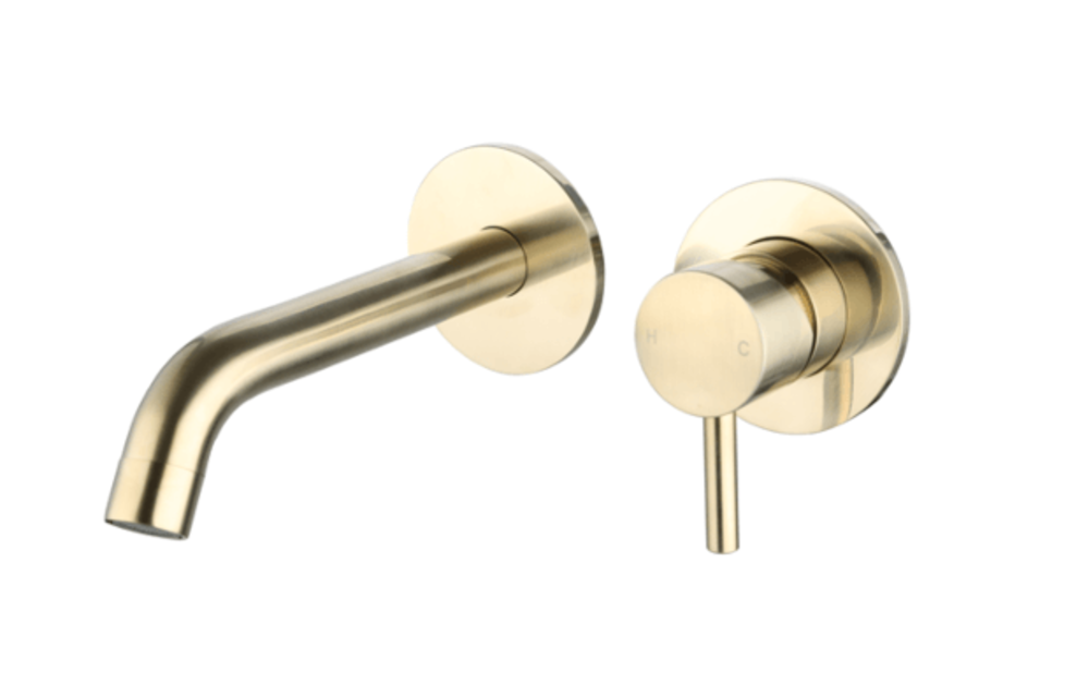 Saniful Wastafelmengkraan rond inbouw Goud Geborsteld