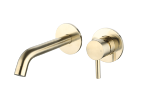 Saniful Wastafelmengkraan rond inbouw Goud Geborsteld