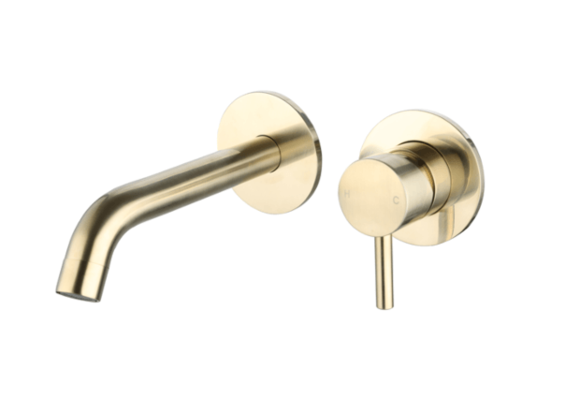 Saniful Wastafelmengkraan rond inbouw Goud Geborsteld