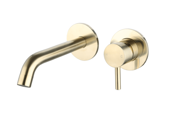 Saniful Wastafelmengkraan rond inbouw Goud Geborsteld