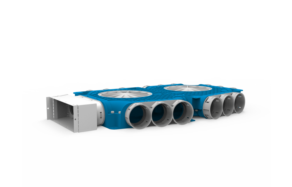 Vent-Axia Uniflexplus samengestelde verdeler 15 x Ø69mm voor instortkanaal 220 x 80mm