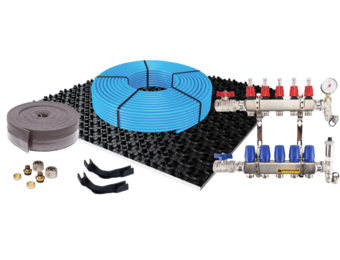 Vloerverwarmingset noppenplaat tot 30m2 Warmtepomp LT