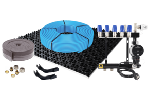 Vloerverwarmingset noppenplaat tot 80m2 CV-ketel HT