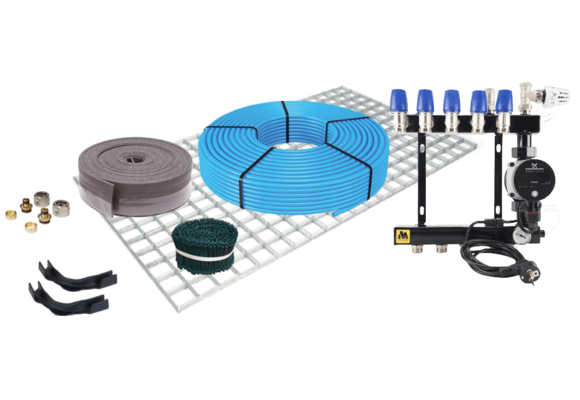 Vloerverwarmingset draadstaal tot 80m2 CV-ketel HT