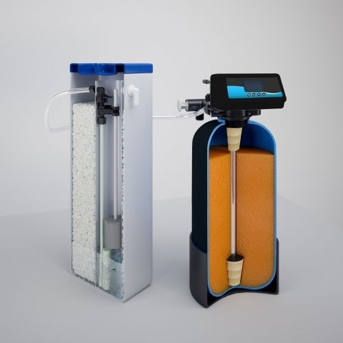 123InstallatieMaterialen - Duowaterontharder 15 liter inclusief zoutbak 60  en isolatiehoes