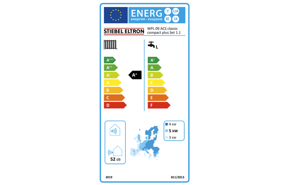 Stiebel Eltron Warmtepompset met geintegreerde boiler van 178 liter en 80 liter buffervat ( WPL 09 ACS classic compact plus Set 1.1 )