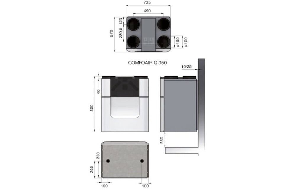 Zehnder Stork ComfoAir Q450 WTW unit NL R VV ST + ERV (enthalpiewisselaar)