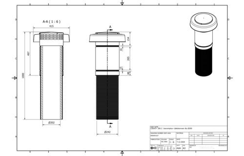 Vent-Axia CDDVI+ 200 Z / Isocomplus+ dakdoorvoer Alu