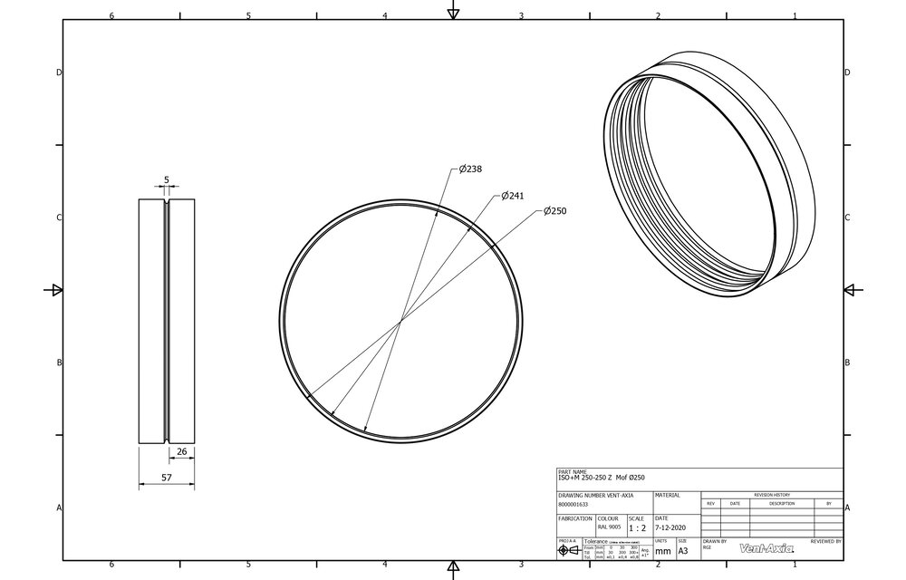 Vent-Axia ISO+M 250-250 Z / Mof Ø250