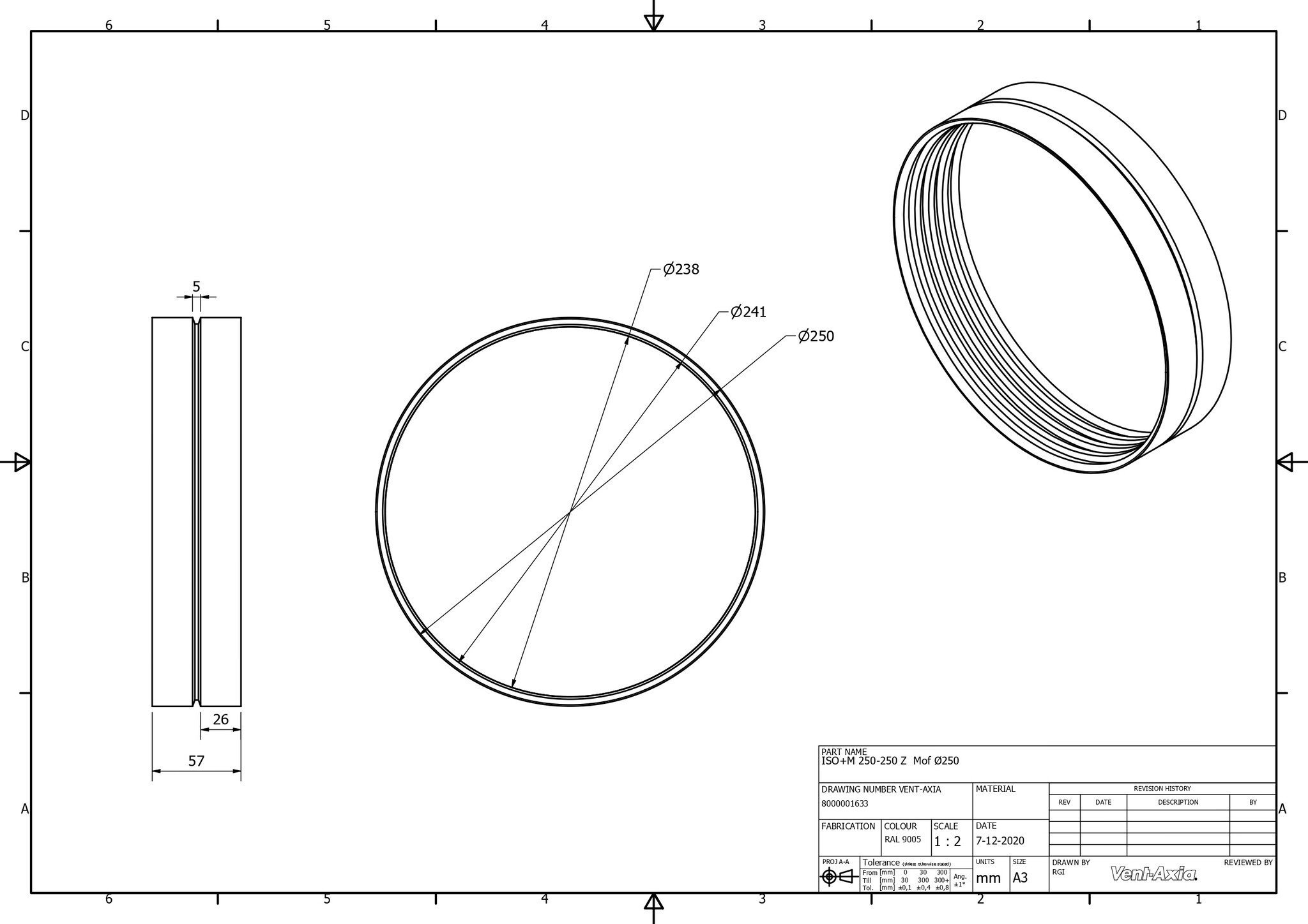 Vent-Axia ISO+M 250-250 Z / Mof Ø250