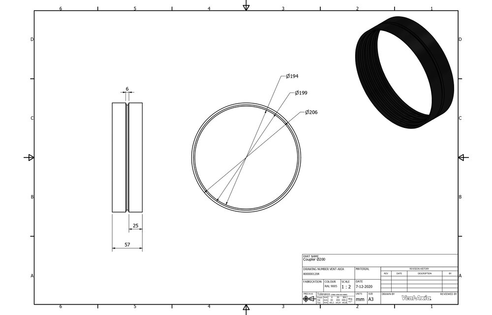 Vent-Axia  ISO+M 200-200 Z / Mof Ø200